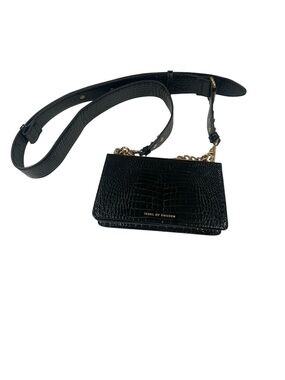 Ideal of Sweden Jet Black Crocs Phone Wallet Crossbody